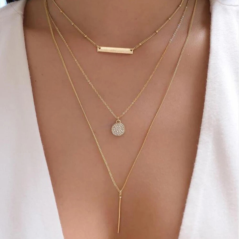 bls-miracle Bohemia Gold Color Multiple Styles Necklace For Women Trendy Multi- image 27
