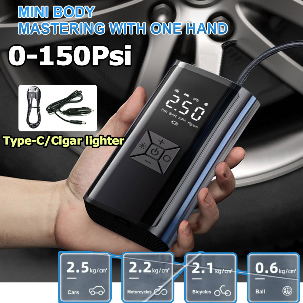 Wireless Car Air Compressor Rechargeable Air Pump Rapid Filling Portable Electr image 0