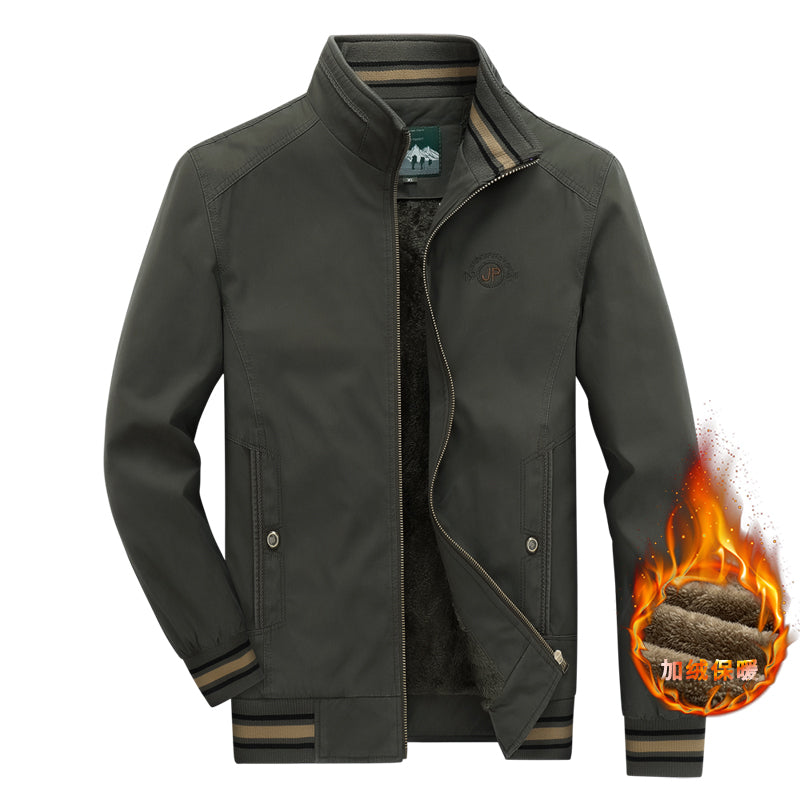 fleece warm Zipper jackets Top Men's Fashion Aviator Jacket Fleece Thickened Wa image 0