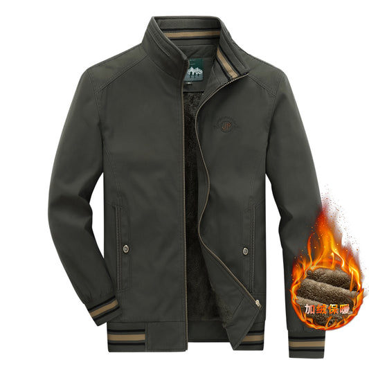 fleece warm Zipper jackets Top Men's Fashion Aviator Jacket Fleece Thickened Wa image 0