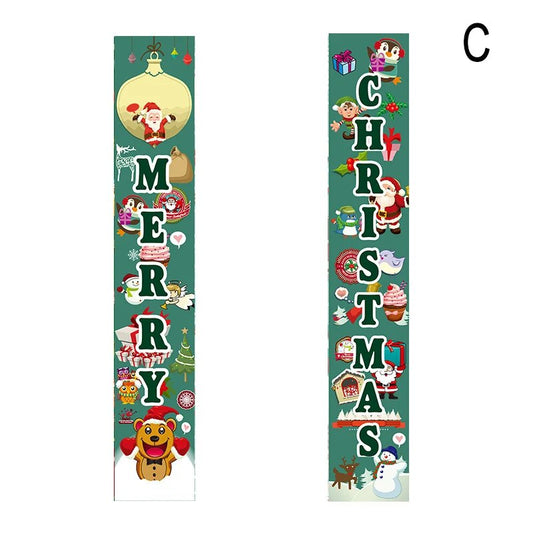 Christmas Decorations Red Merry Christmas Porch Sign Xmas Hanging for Home door image 0