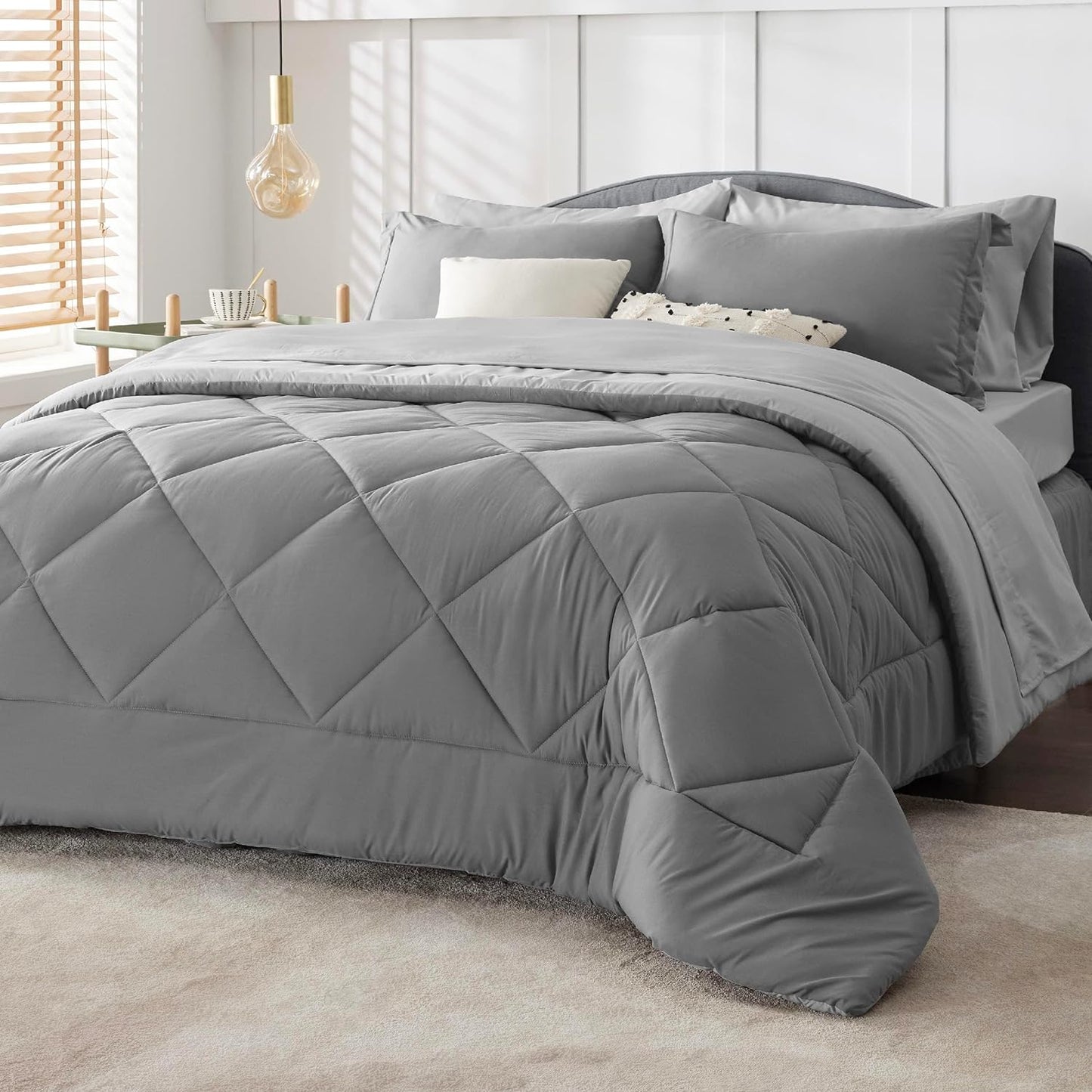 Bedsure Comforter Set - Reversible Queen Bed in a Bag with Comforters, Sheets,  image 3