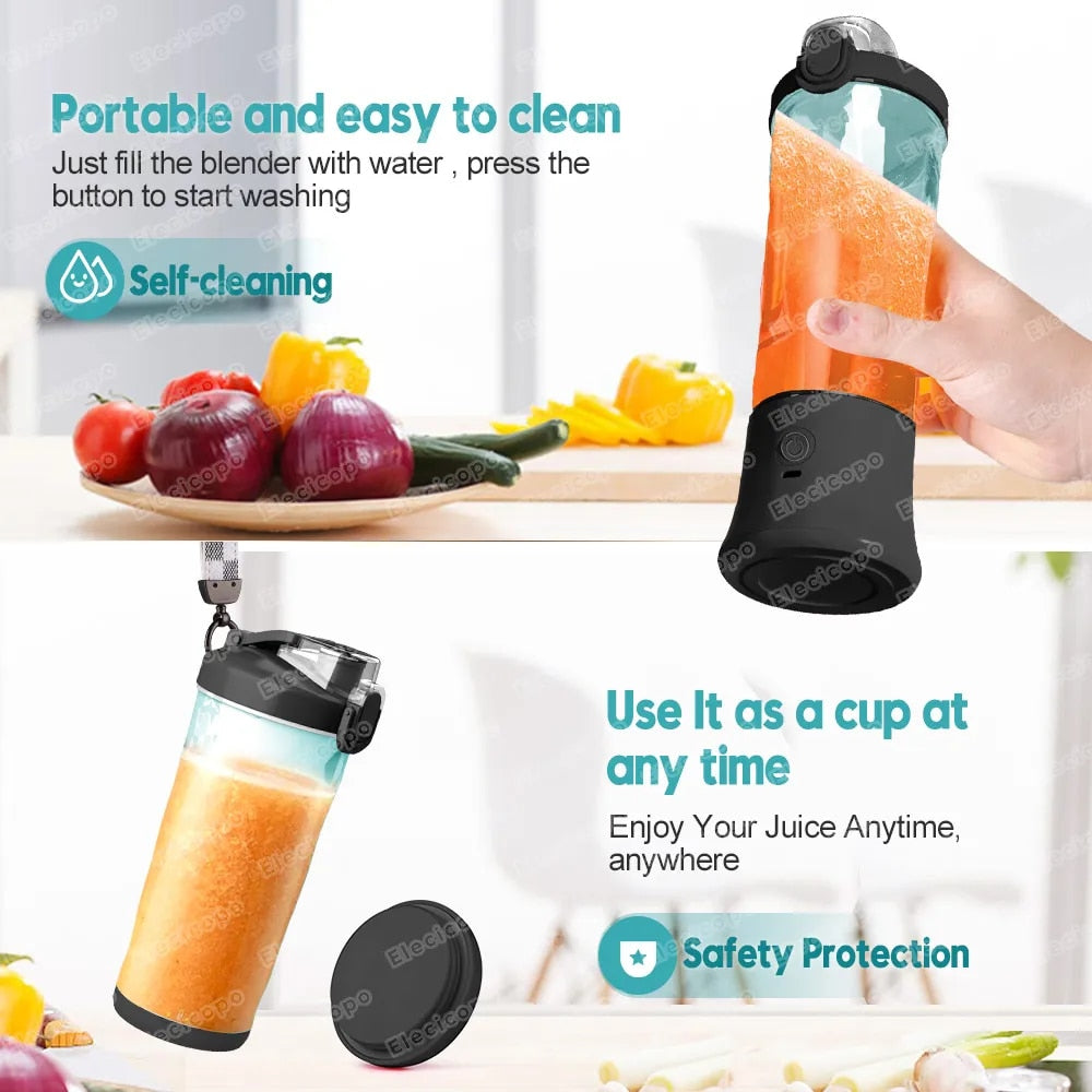 Elecicopo 240W Portable smoothie blender usb rechargeable mini mixer juicer cup image 9