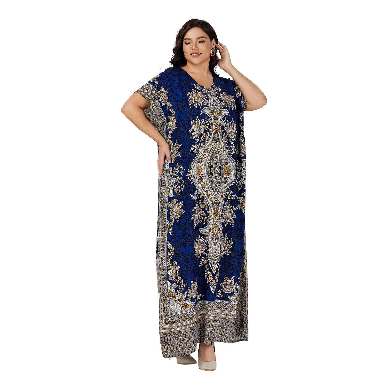 PlusSize Moroccan Traditional Dress Abaya For Women's Kaftan African Beach Dash image 7