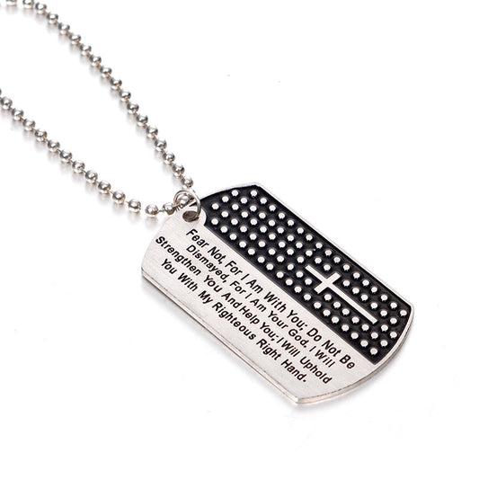 Stainless Steel Chain Black Bible Christian Jewelry image 0