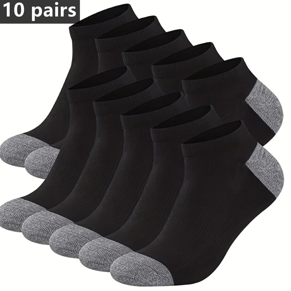 10pairs Men's Fashion Cotton Breathable Comfortable Ankle Socks, Men's Summer S image 1