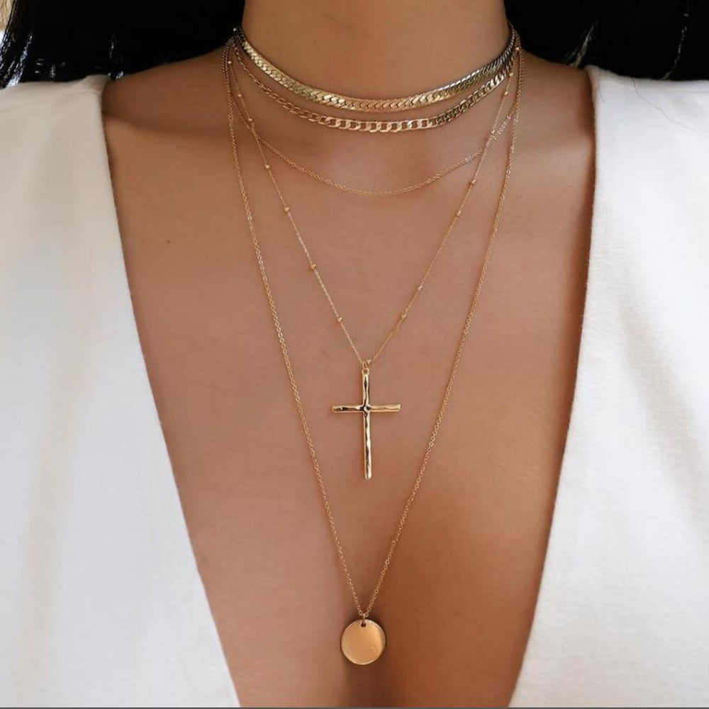 bls-miracle Bohemia Gold Color Multiple Styles Necklace For Women Trendy Multi- image 22