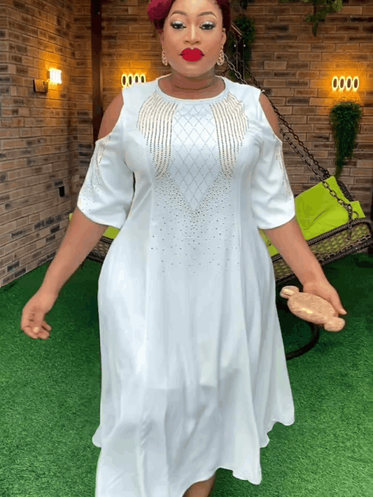Plus Size African Wedding Party Dresses for Women 2024 New Dashiki Ankara Eveni image 0