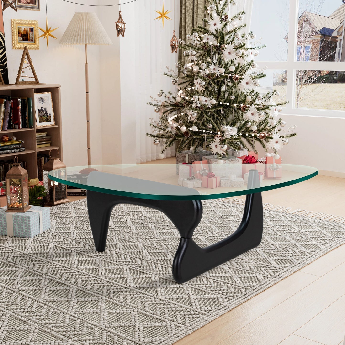Home Coffee Table Irregular Glass Side Table Modern Simple Dining Table For Bed image 1
