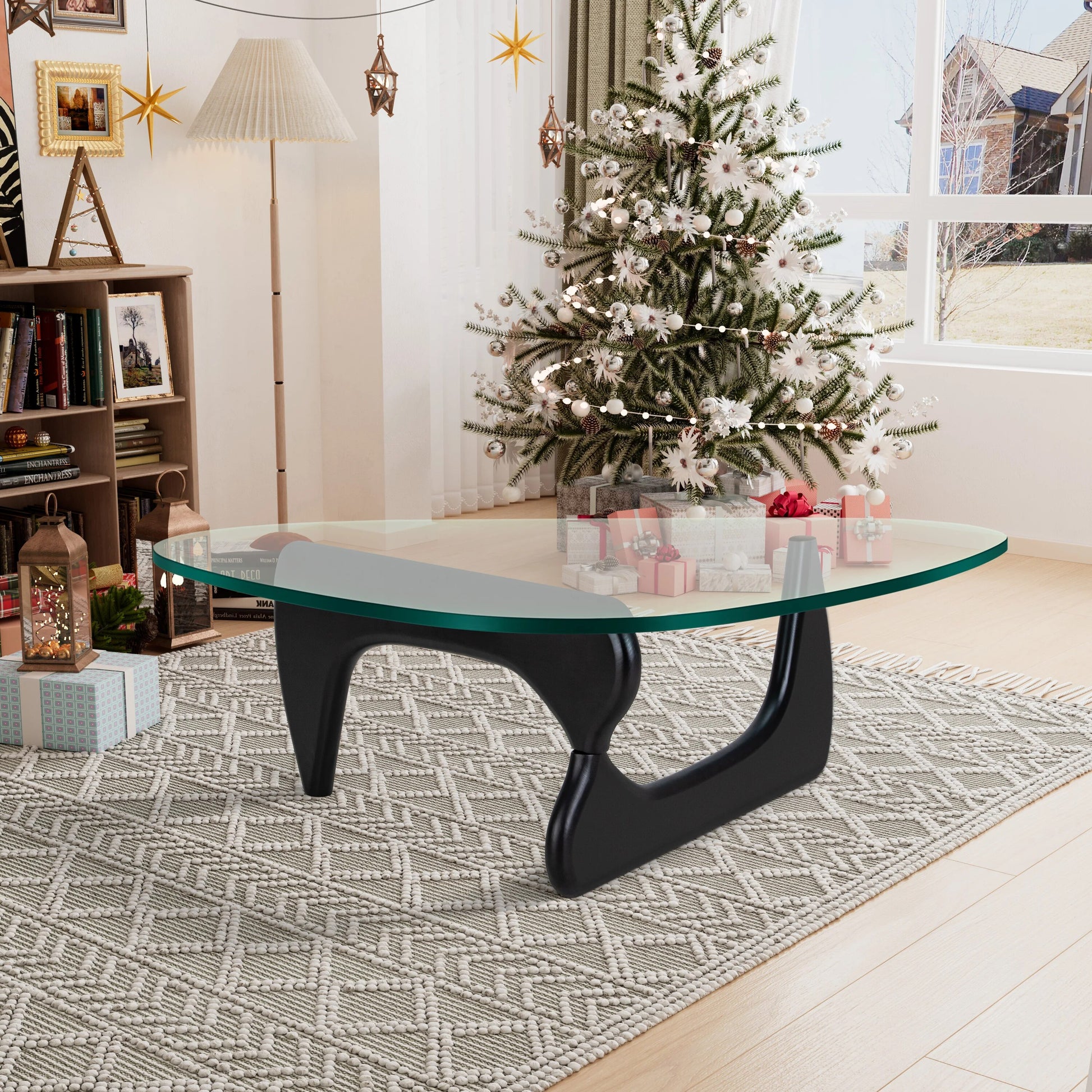 Home Coffee Table Irregular Glass Side Table Modern Simple Dining Table For Bed image 1