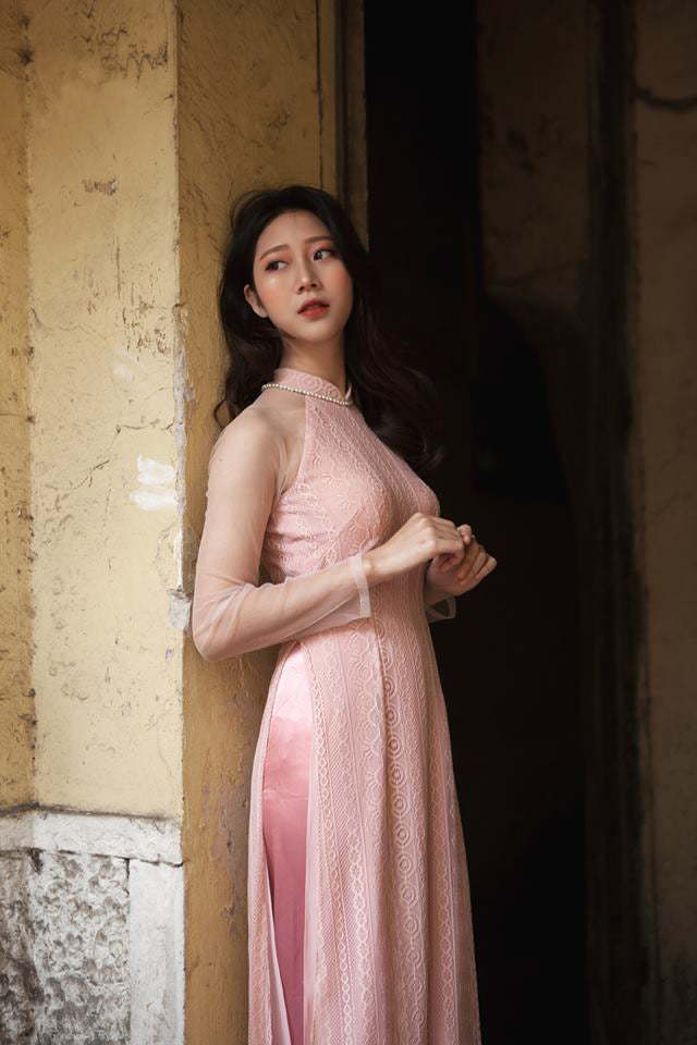 pink aodai vietnam clothing cheongsam aodai vietnam dress vietnamese traditiona image 0