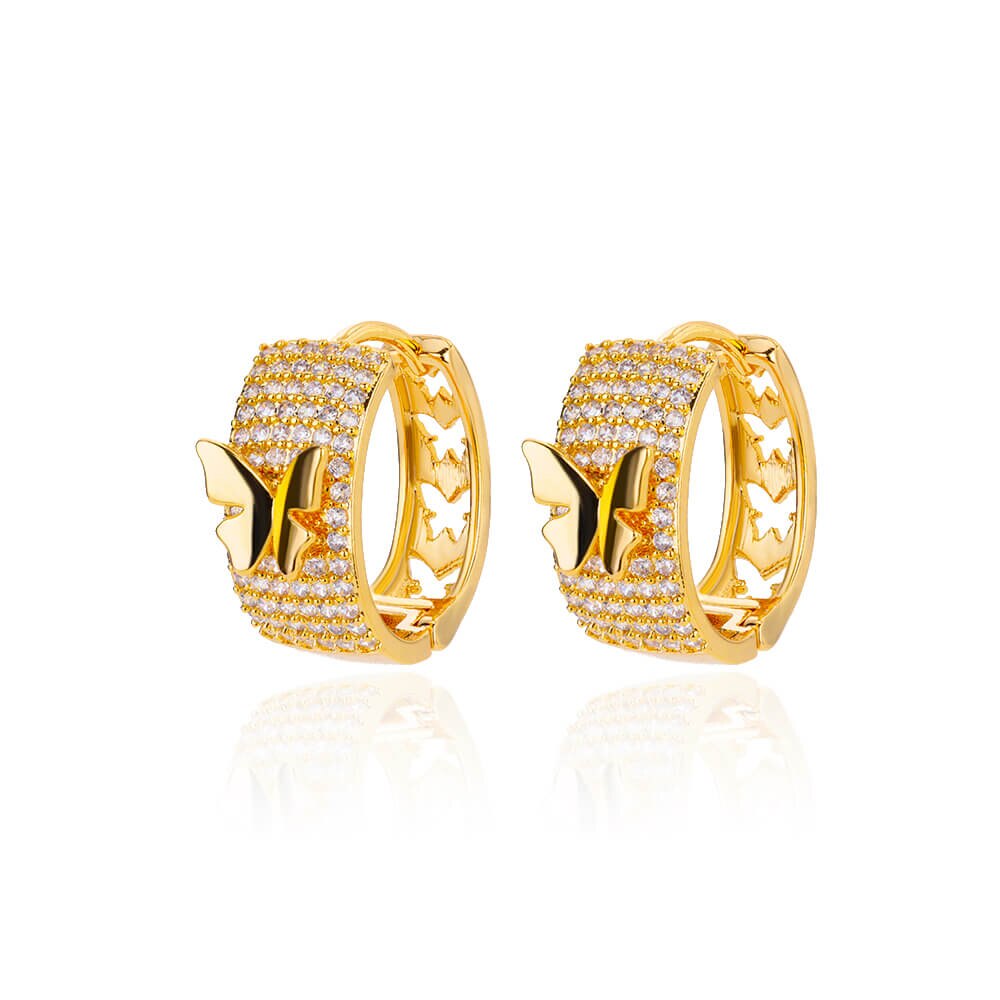 U-shaped Zircon Earrings for Women Gold Color Stainless Steel Earrings 2023 Tre image 2