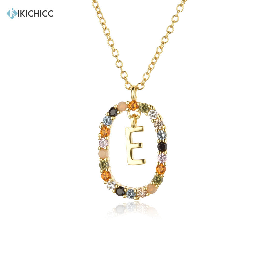 KIKICHICC 925 Sterling Silver Gold Letters E K T Alphabet Initial Long Chain Ne image 1