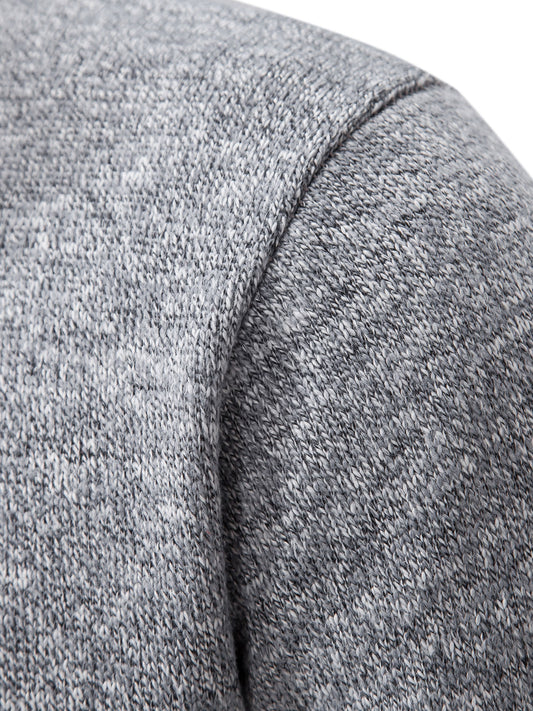 Men's Knit Sweater Cardigan, Zipper Stand-Up Collar Sweater Jacket, Regular Fit image 0