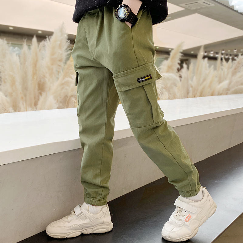 2024 New Spring Autumn Boys Pants Casual Long Style Trousers For Kids 3- 12 Yea image 3