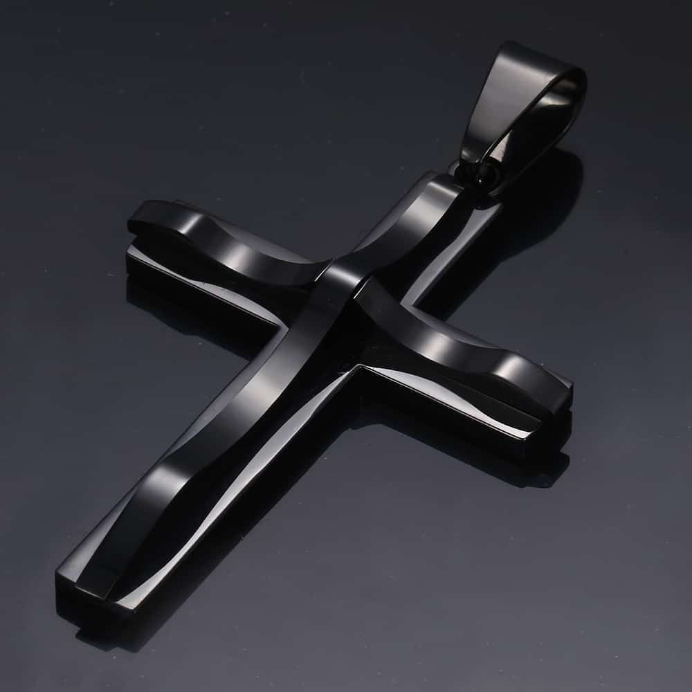 Gold Silver Color Cross Pendant Necklace For Men  Stainless Steel Pendant Neckl image 7