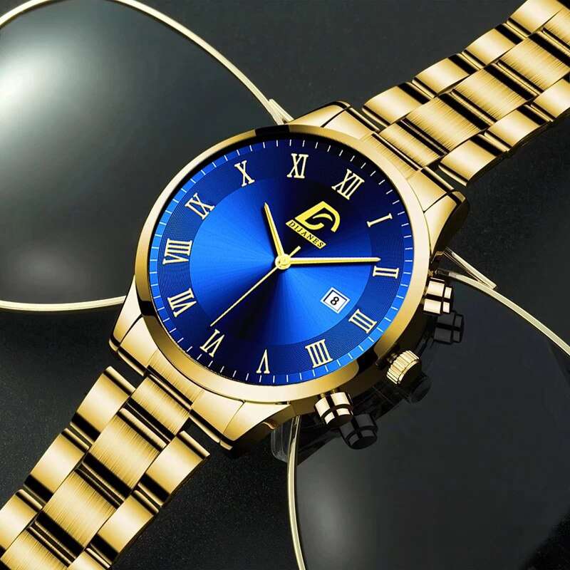 Fashion Mens Gold Stainless Steel Watches Luxury Minimalist Quartz Wrist Watch image 6