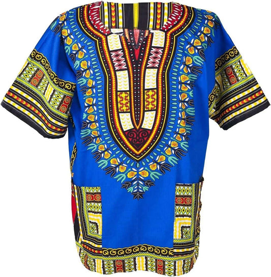 Traditional African Unisex Dashiki Shirt Color Tribal Festival Hippie Unisex Br image 0
