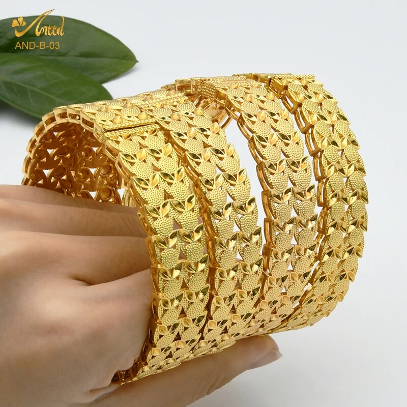 ANIID Dubai Bangles 24K Gold Color African Bracelet For Women Wholesale Designe image 30