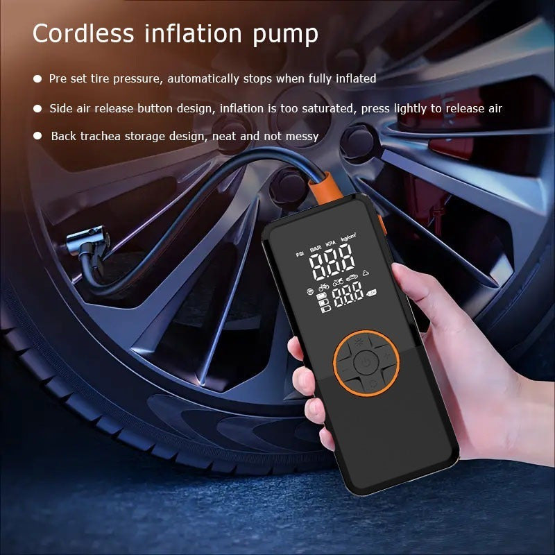 4000mAh portable dual screen digital display air pump 150PSI four modes automat image 0