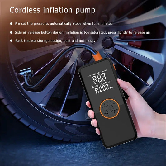 4000mAh portable dual screen digital display air pump 150PSI four modes automat image 0