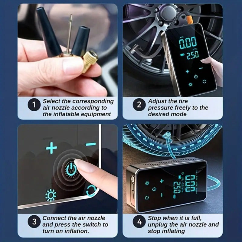 Car air pump Wireless digital display smart air pump touch screen air pump tire image 6