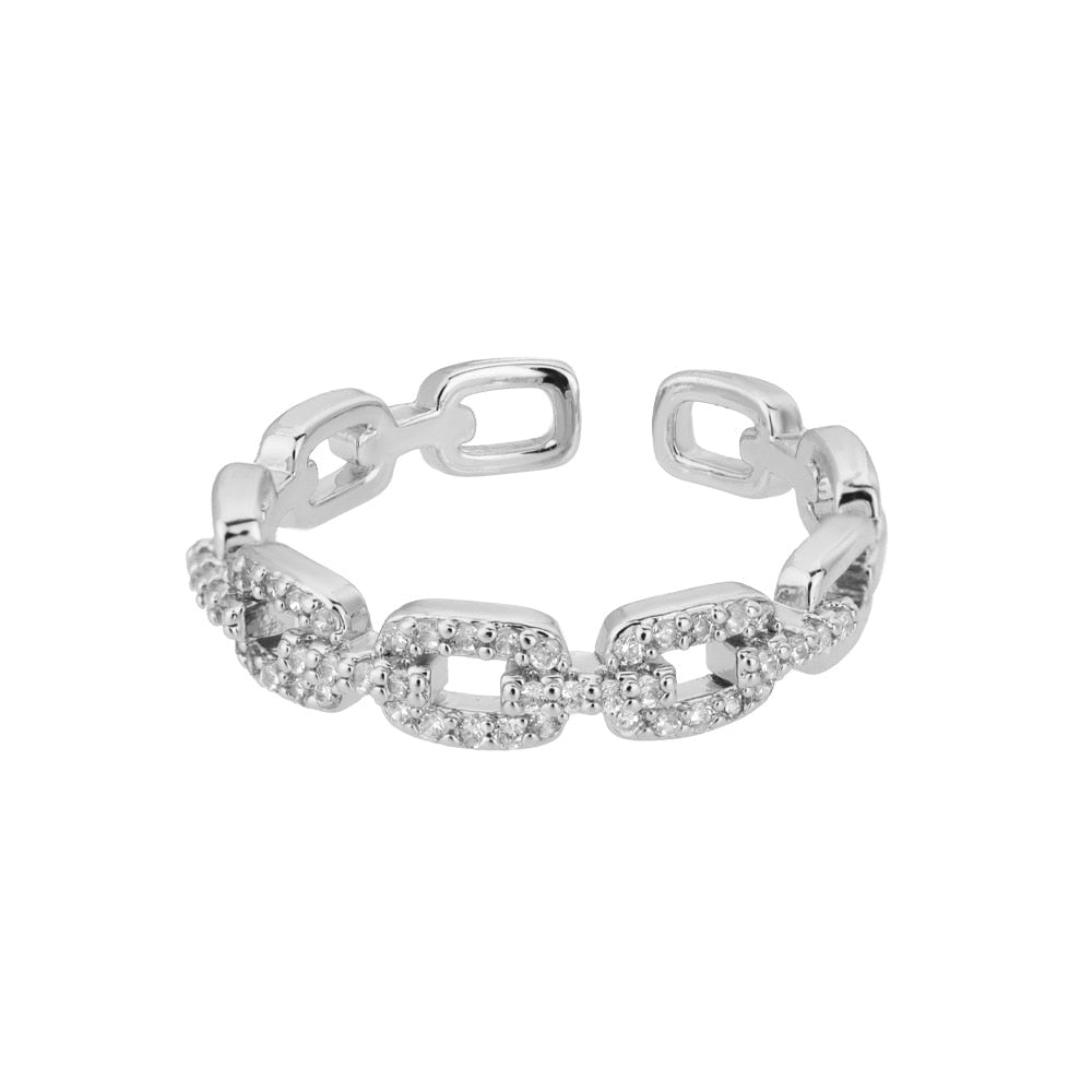 48 Style Women Stainless Steel Rings Gold Color Hollow Out Geometric Open Ring  image 38