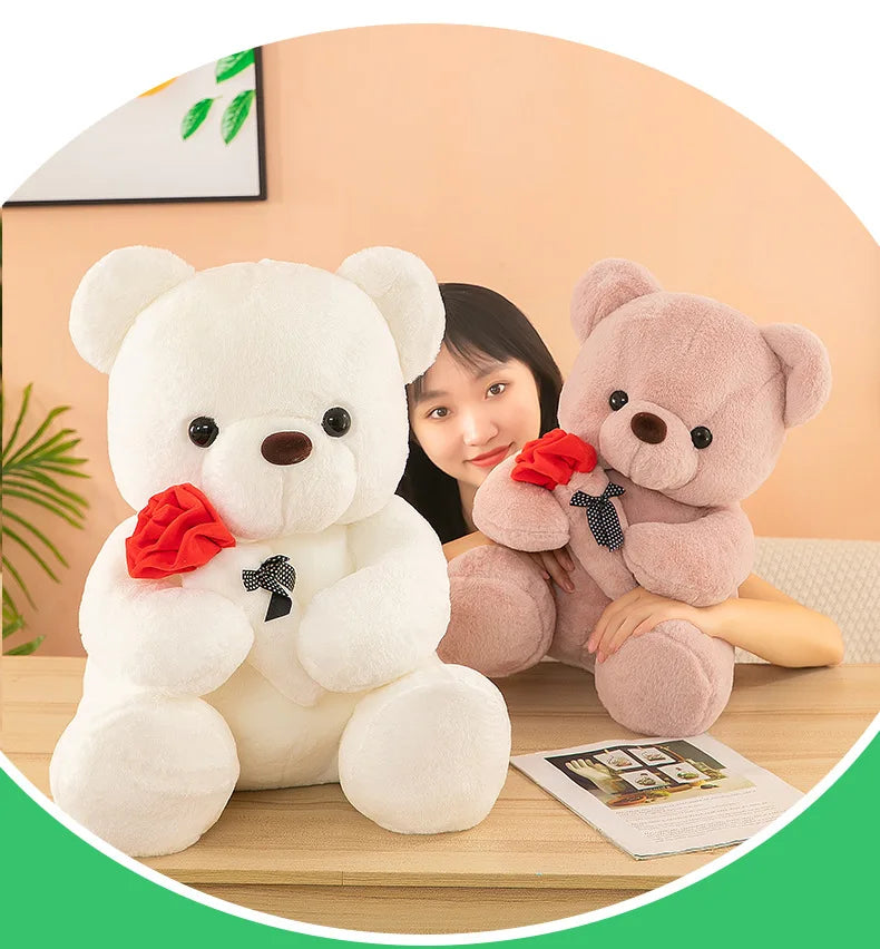 Valentine's Day roses teddy bear animal plush toys for girls teddy bear dolls image 7
