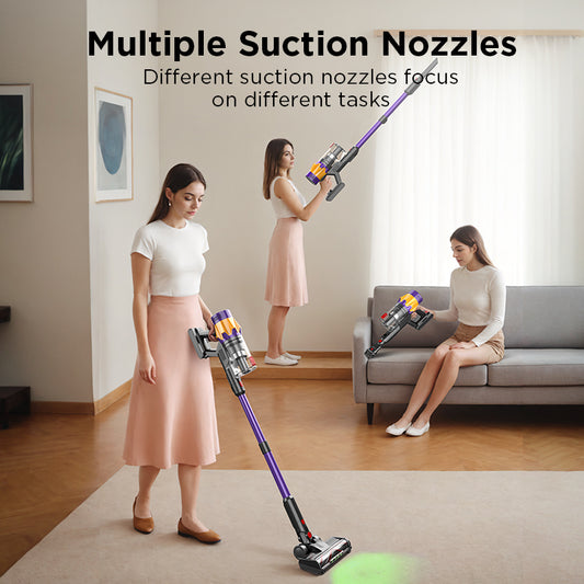 Cordless Handheld Vacuum Cleaner V18 Purple,45KPA,Touch Screen,Smart Dust Senso image 0
