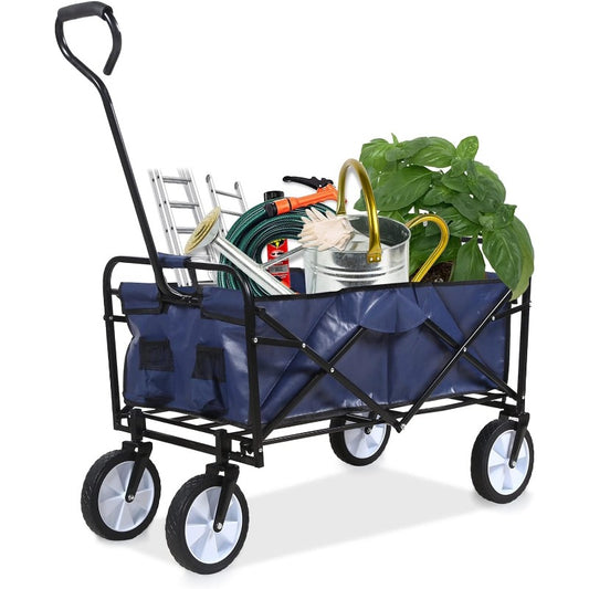 Rolling Collapsible Garden Cart Camping Wagon, with 360 Degree Swivel Wheels & image 0