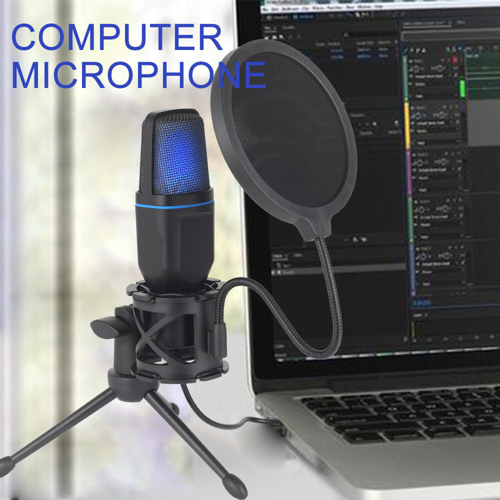 USB Microphone RGB Microfone Condensador Wire Gaming Mic for Podcast Recording image 1