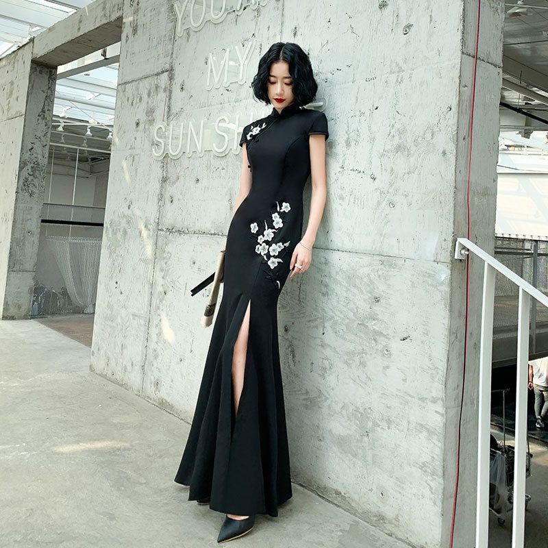 2024 Ao Dai Dress Vietnam Traditional Dress High Slit Mermaid Chinese Dress Qip image 2