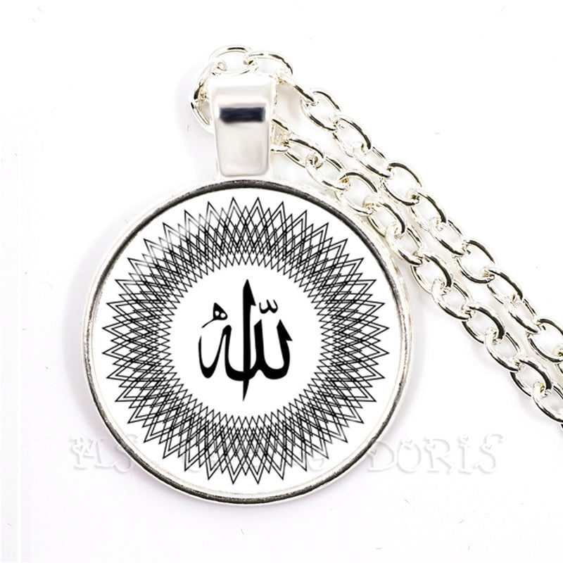 Gold-color 25mm Glass Muslim Islamic Allah Arab Muslim Necklace For Muhammad Re image 8