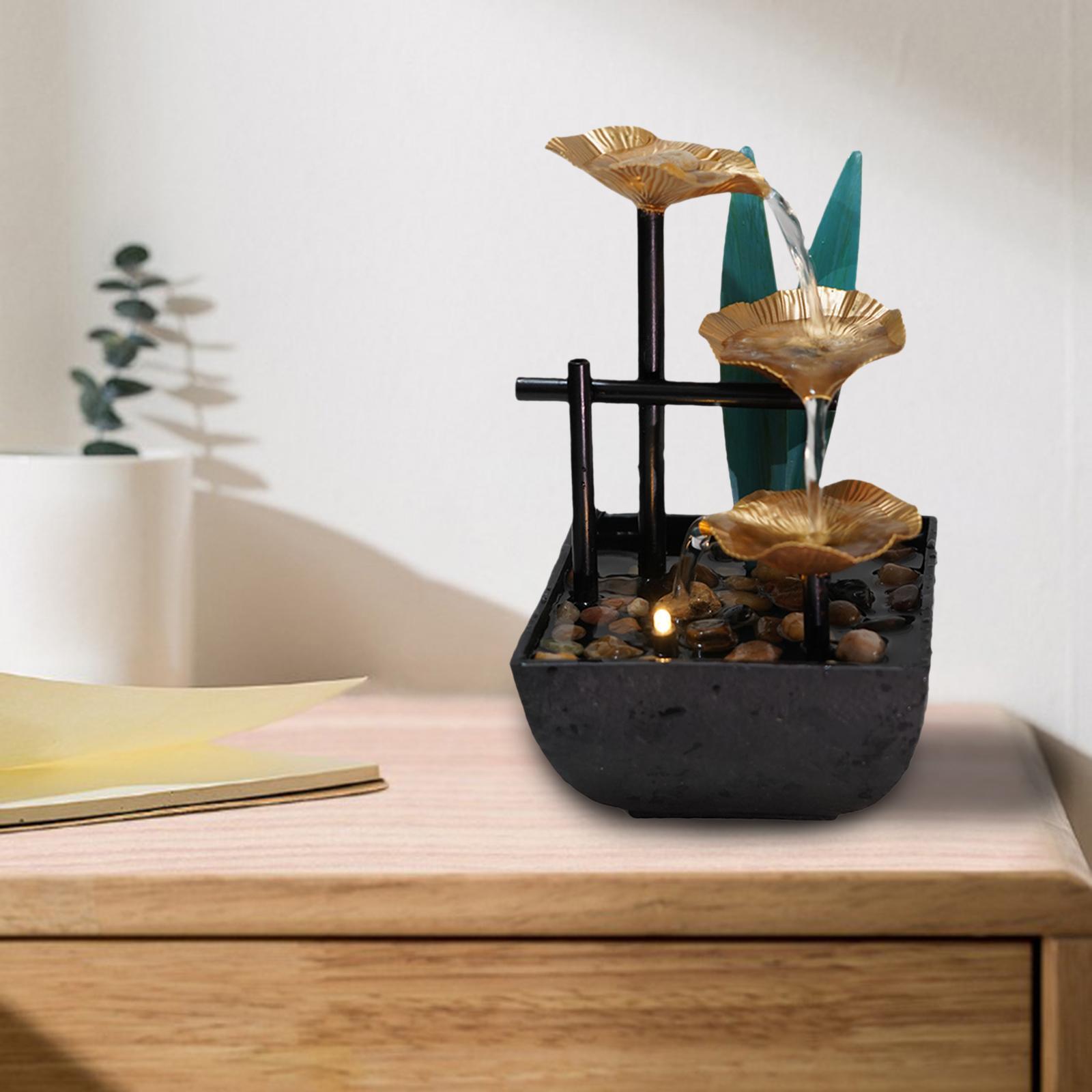 Relaxation Tabletop Water Fountain Indoor Garden Zen Desktop Waterfall Decor image 3