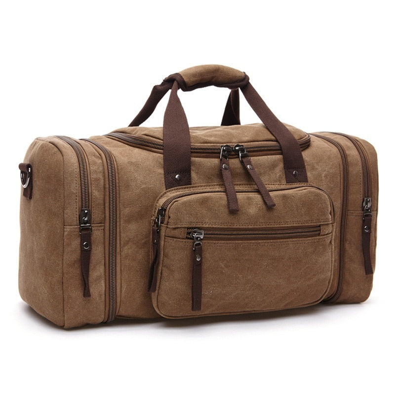 MARKROYAL Canvas Travel Bags Large Capacity Carry On Luggage Bags Men Duffel Ba image 1