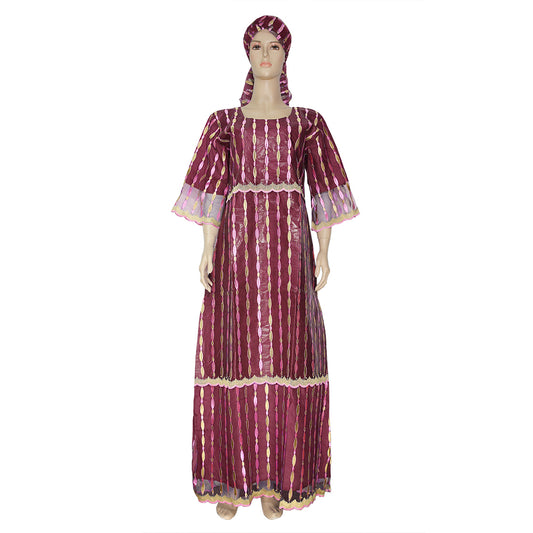 H&D Women Traditional African Dresses Bazin Riche Dashiki Embroidery Dresses Fo image 0