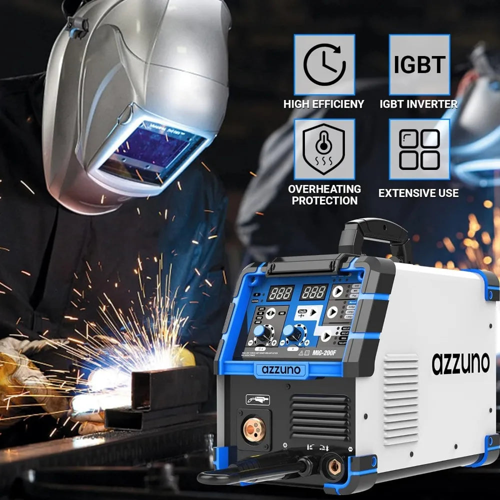 AZZUNO 200A MIG Welder,Gas Gasless MIG Welding Machine, 110V/220V Dual Voltage image 2