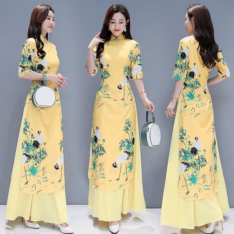 2020 Aodai Vietnam Clothing Cheongsam Qipao Chinese Dress Vietnamese Traditiona image 6