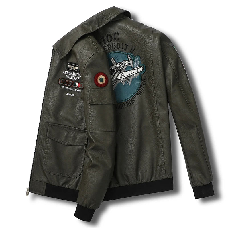 2024  Indian Embroidery Genuine Leather Jacket Men's Cowhide Motorcycle Jackets image 1