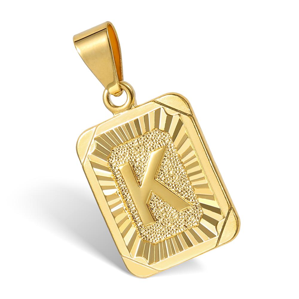 2pcs/set Letter Map Pendants Necklace Figaro Box Link Chain For Women Men Gold image 5