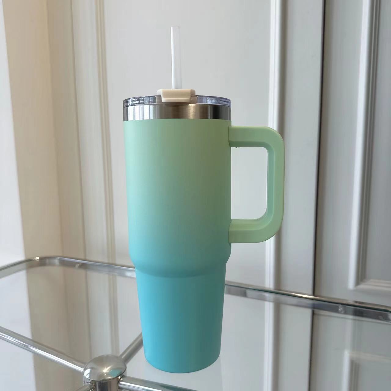 40OZ Stainless Steel Vacuum Insulated Bottle with Wide Spout Lid Tumbler with L image 4