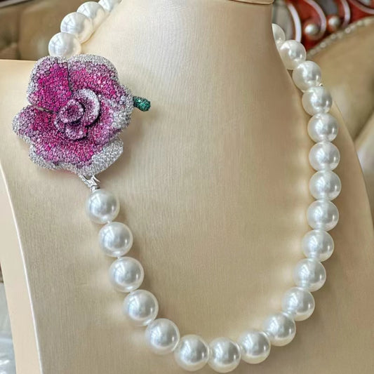 ZOCA Brands 925 sterling silver Plated K Gold Pearl Necklace Necklaces Woman Tr image 0