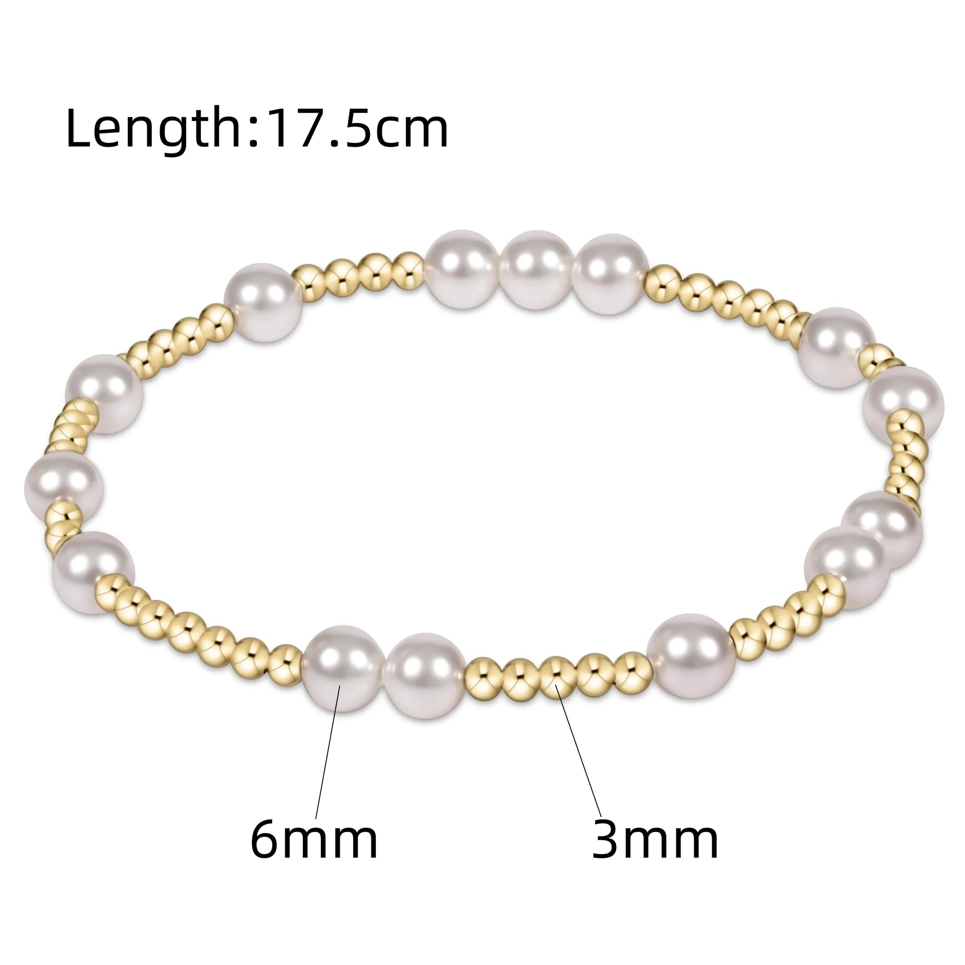 CCGOOD Pearl Bracelet Summer Stackable Jewelry 18 K Gold Plated Ball Beads Stra image 6