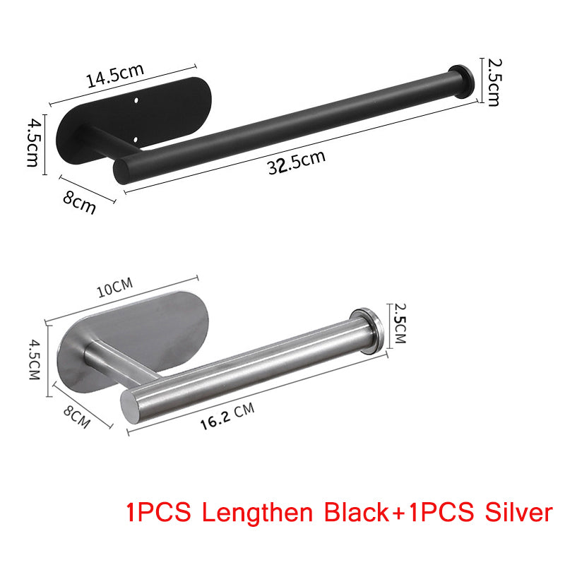 Stainless Steel Paper Towel Holder Adhesive Toilet Roll Paper Holder No Hole Pu image 5