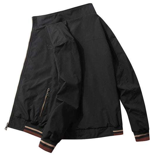 Men's Windbreaker Double-sided Wear Jackets Men Baseball Pilot Bomber Pure Cott image 0