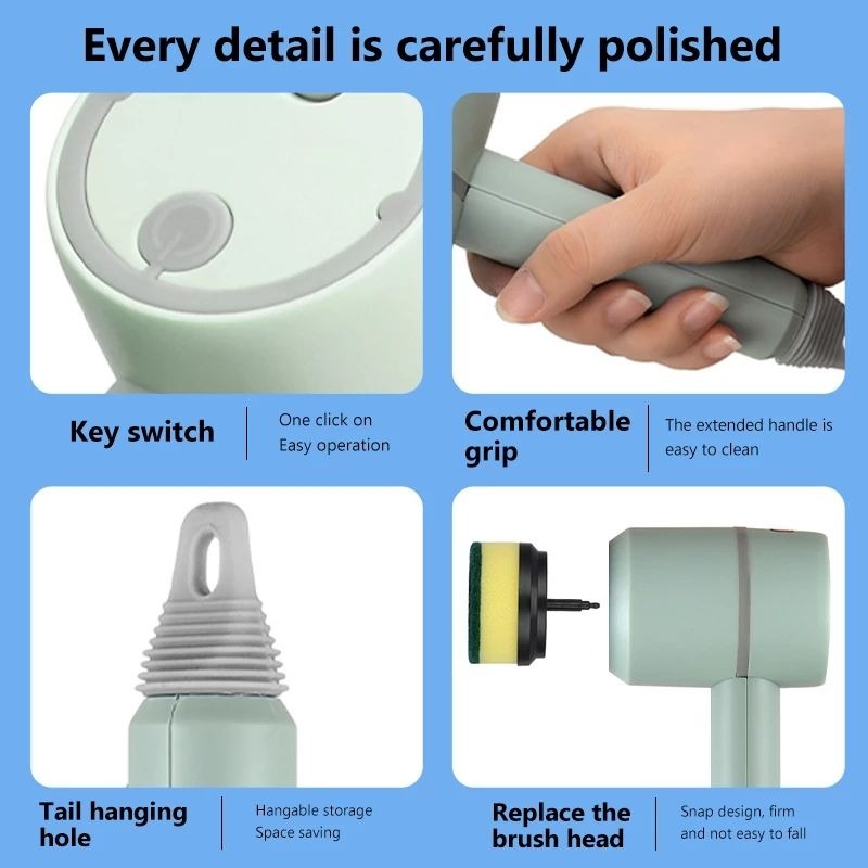 Dishwashing Brush Electric Cleaning Brush Automatic Wireless USB Rechargeable P image 8