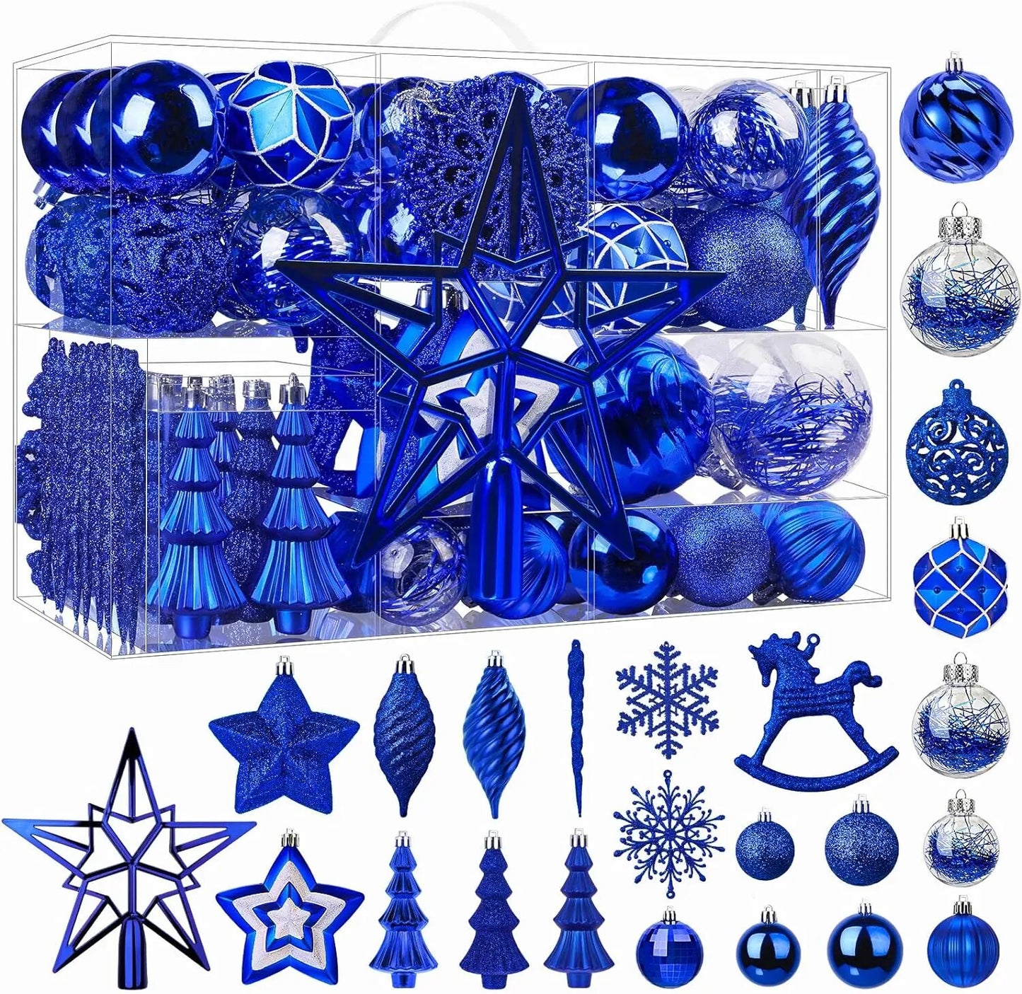 White Christmas 2024 100pcs Christmas Balls Ornaments Set Festoon New Year's Ev image 1