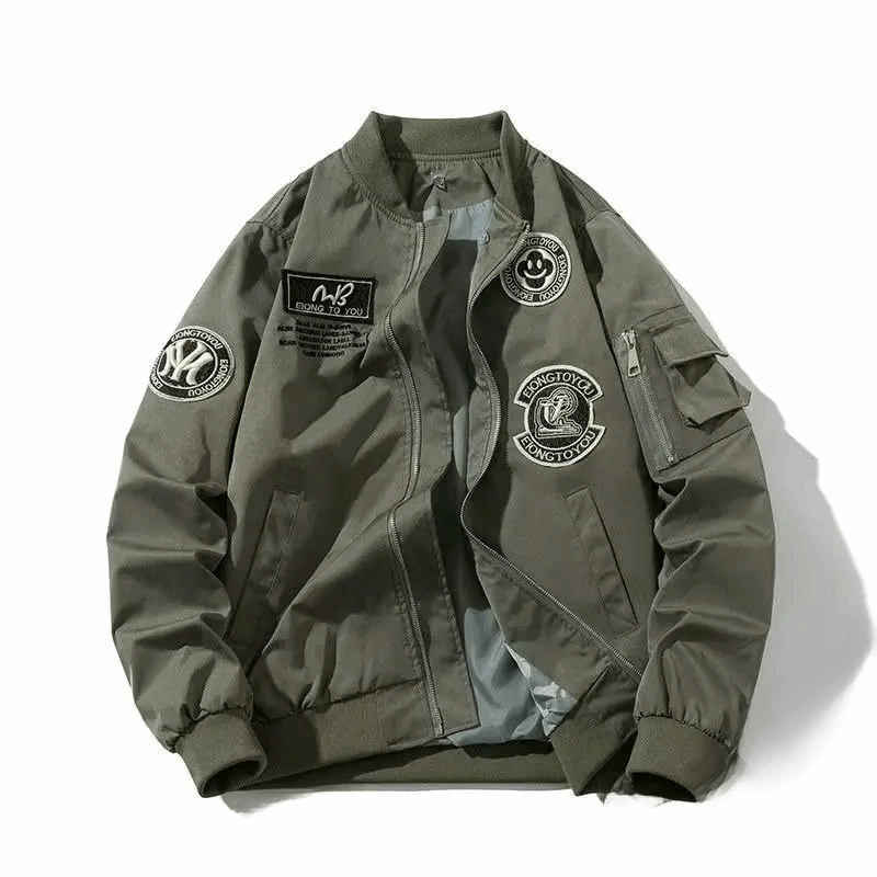 Air Force Bomber Jacket For Men New Spring Autumn Embroidery Military Green Cas image 0