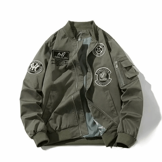 Air Force Bomber Jacket For Men New Spring Autumn Embroidery Military Green Cas image 0