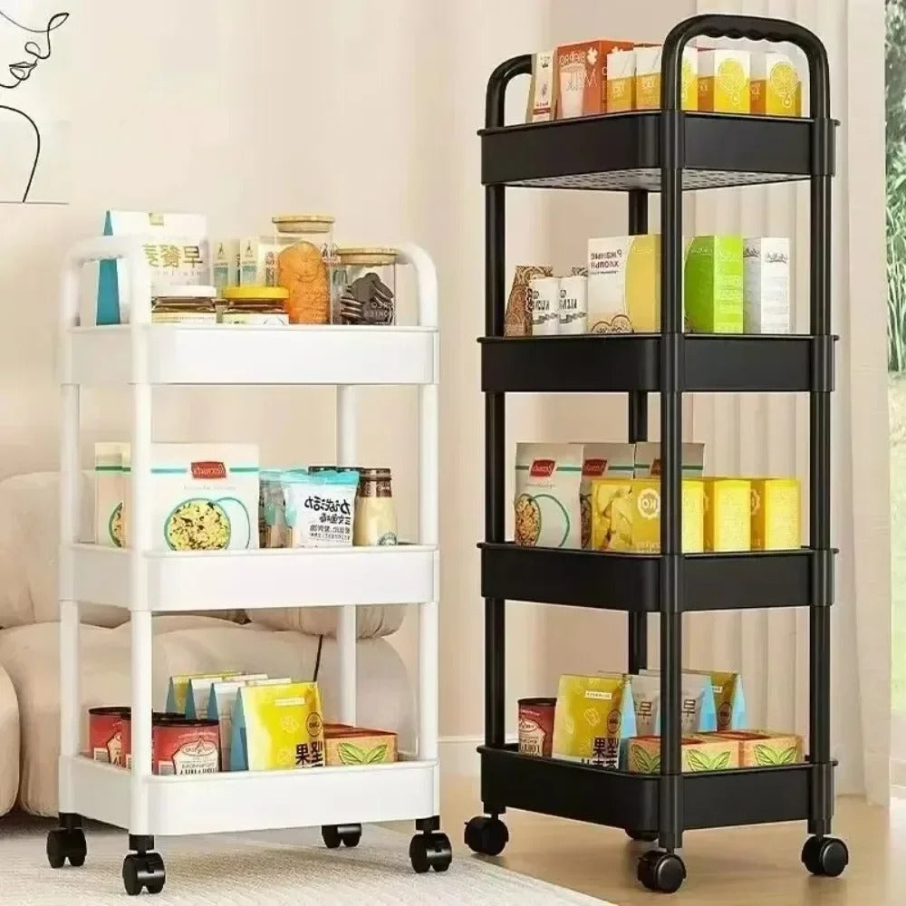 Bookshelf Storage Trolley Mobile Kitchen Organizer Cart With Wheels Multi-Layer image 11
